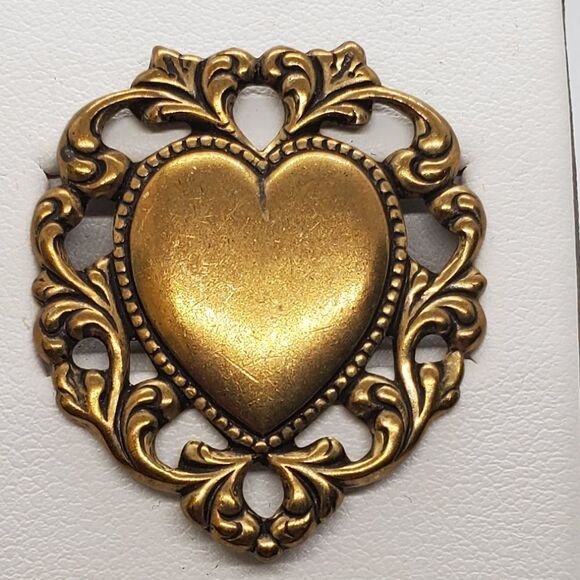 Vintage Ballou Gold Heart Pin - Picture 1 of 5